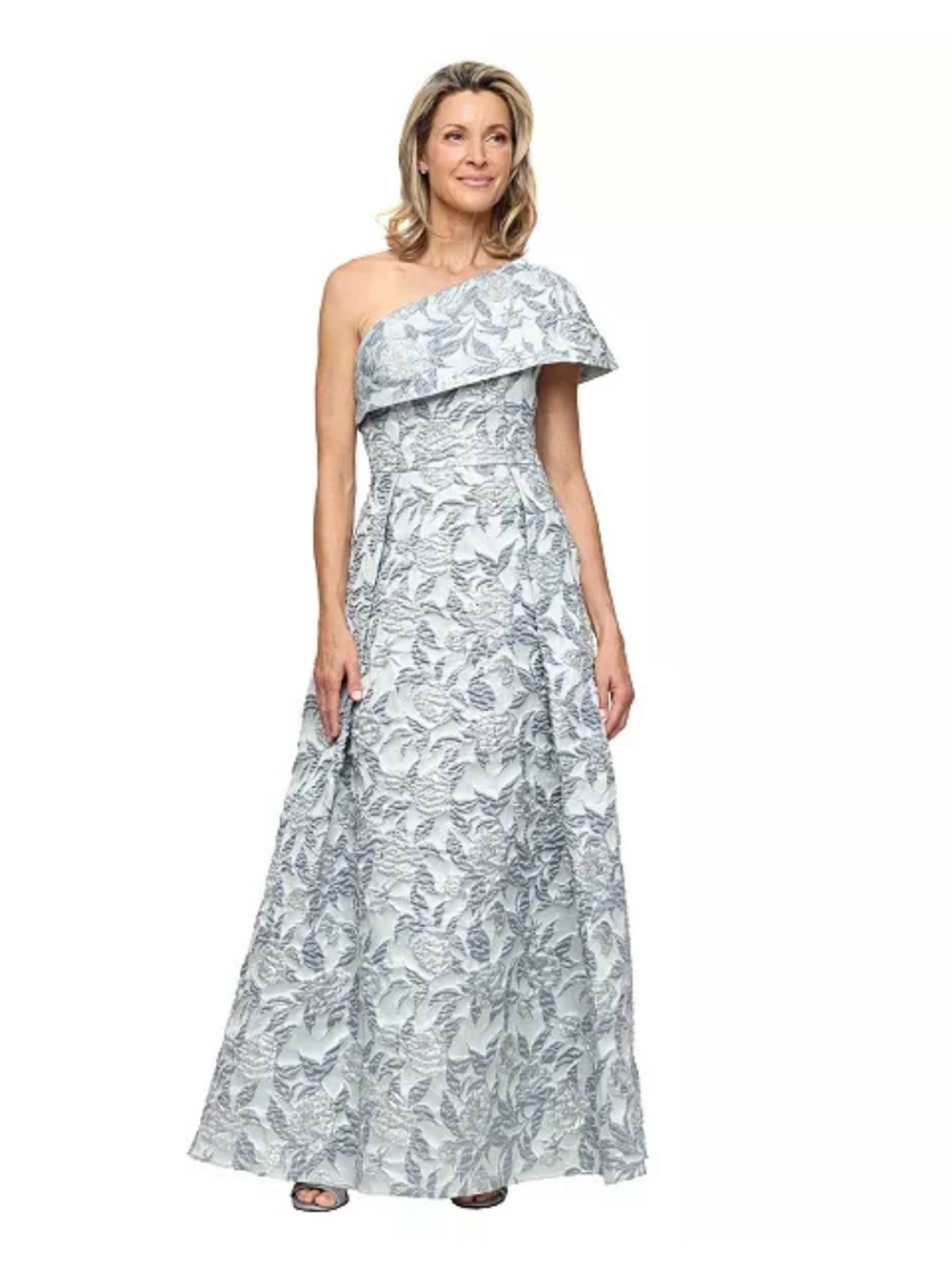 Alex Evenings
Women's One-Shoulder Jacquard Ball Gown
